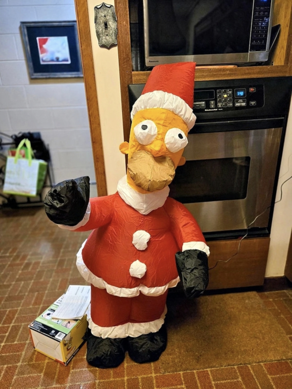 Vintage 2004 Homer Simpson Airblown Inflatable Santa